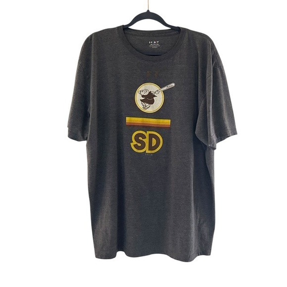 San Diego Padres T-Shirt 2XL Under Armour Heat Gear MLB Loose Fit - Picture 1 of 5